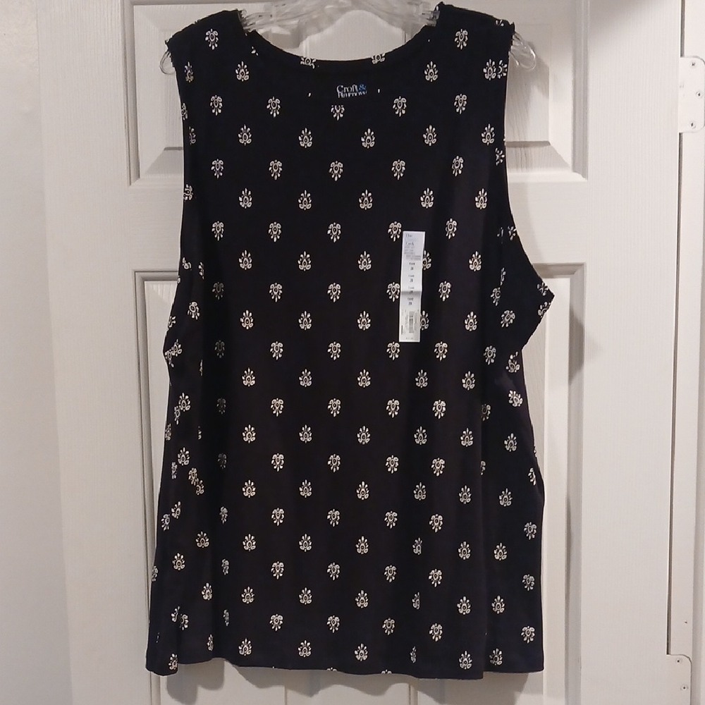 Croft & Barrow Black Sleeveless Top